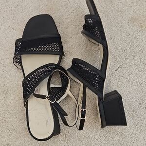 Amalfi Black Mesh Strap Sandals